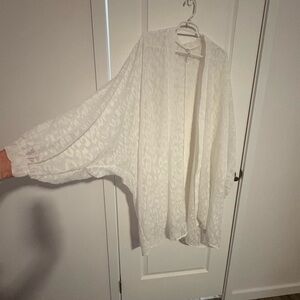 Elegant White Women's Long Shawl